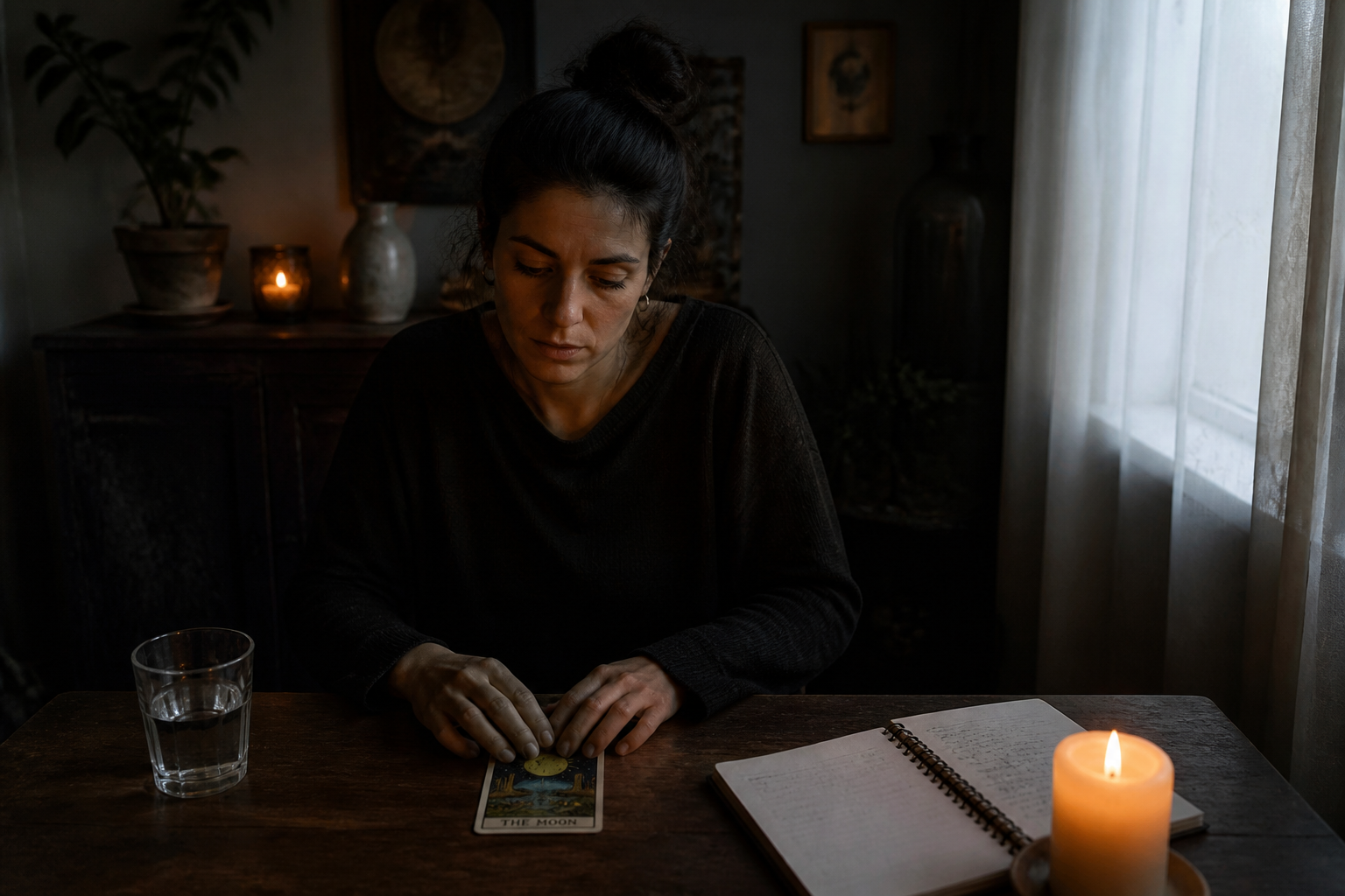 La carte de la Lune au tarot : intuition, illusion ou peur cachée ?